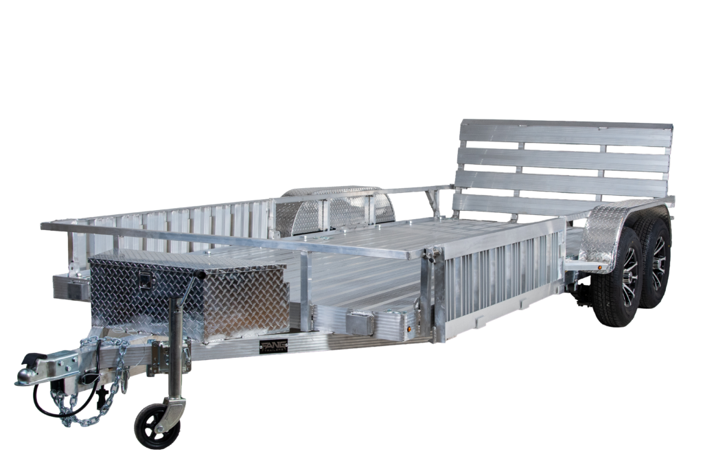 Double axle aluminum wheels lay flat gate
