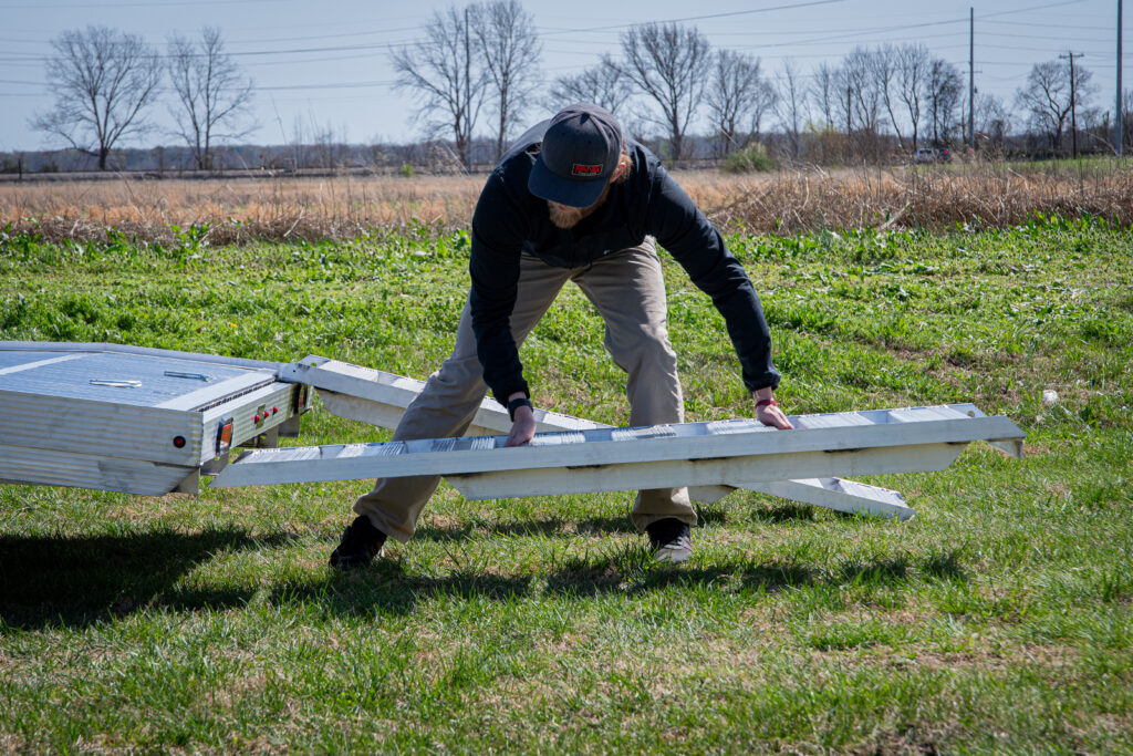 side shot of loading up ramps