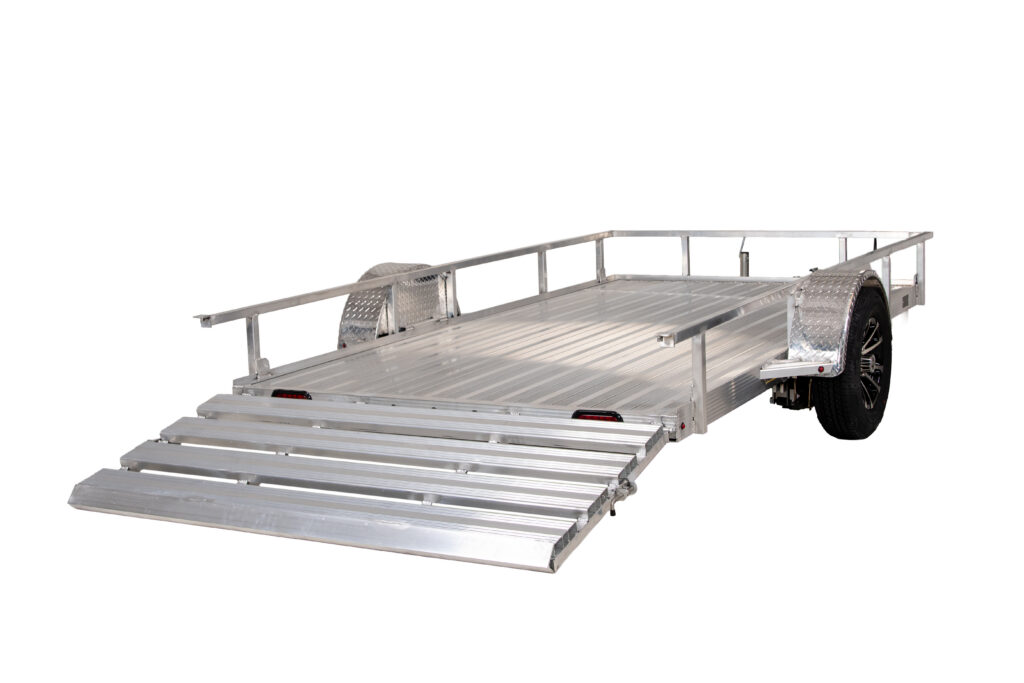 single axle aluminum trailer gate down