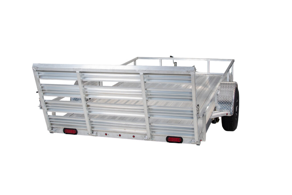 single axle aluminum trailer rear shot